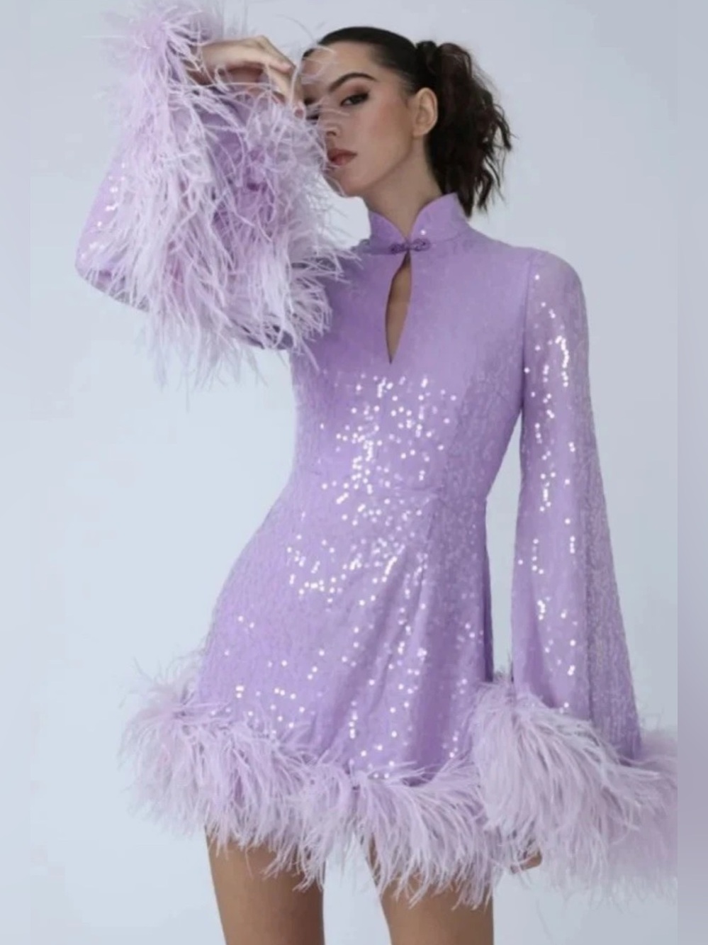 SAU LEE • Bianca Mini Dress • Lavendar